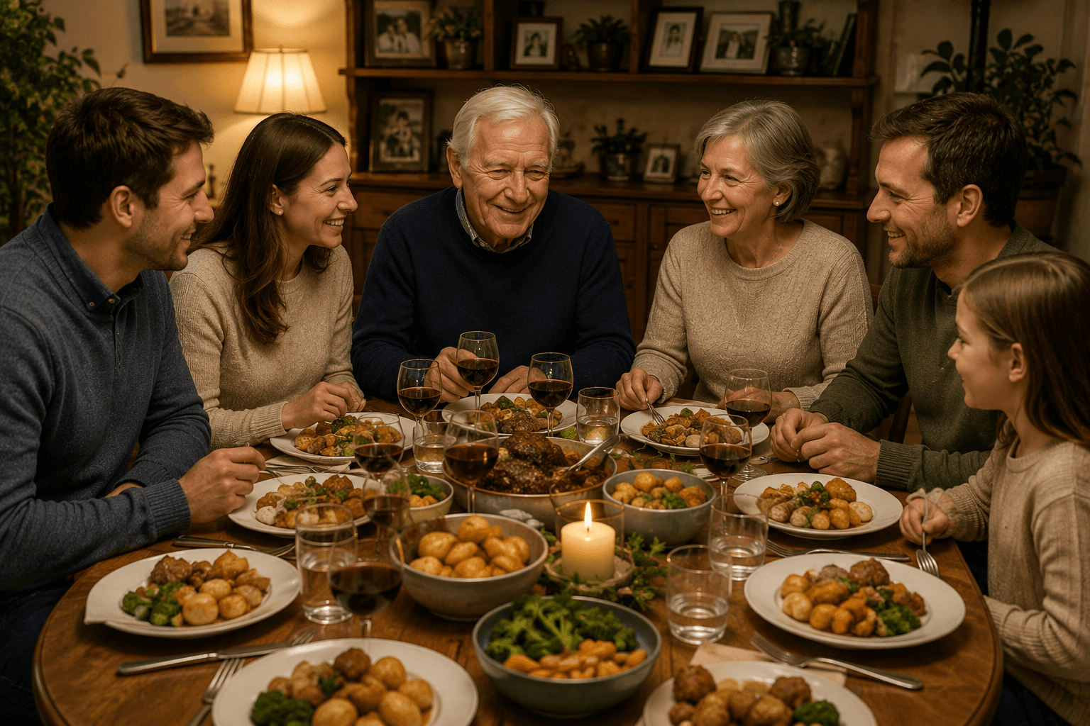 The fictional Whitmore family gathered together for Sunday dinner